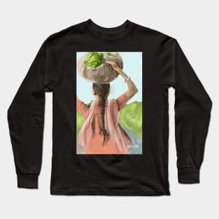 Punjabi village girl Long Sleeve T-Shirt